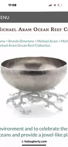michael aram footed coral reef handcrafted textured stainless steel 13’ diax8.2 - Picture 1 of 4