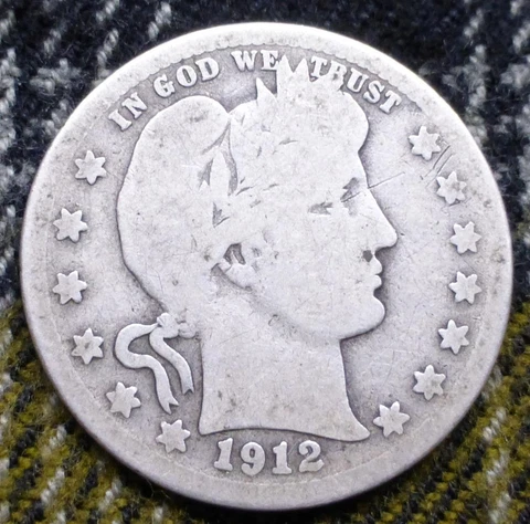 1912 S Barber Silver Quarter, Better Date S-Mint 25-Cent Coin, Liberty Head 25C Cover