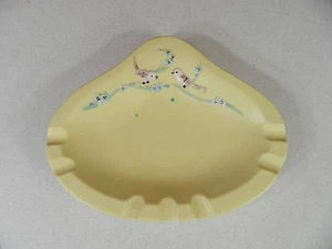 Hull Serenade Ashtray S 23 Yellow with Birds Ash Tray - Picture 1 of 3
