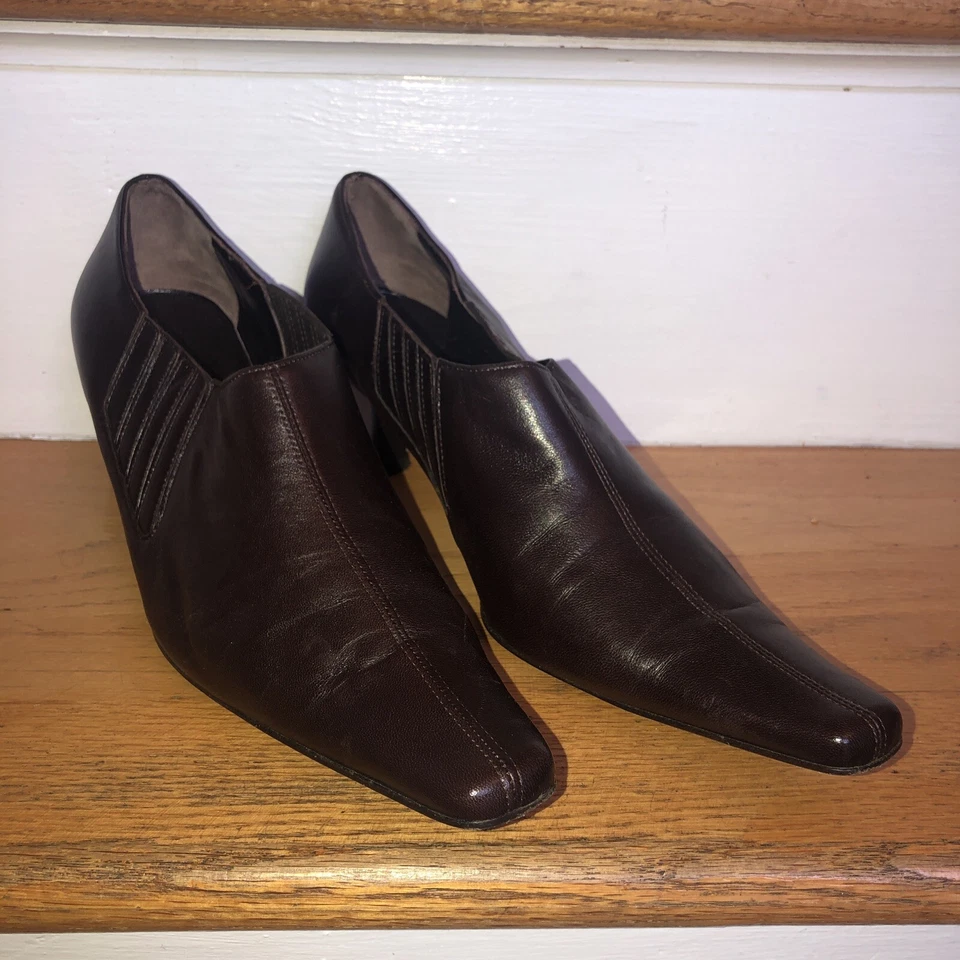 Zapatos/Botín Versani -Hecho en Italia- Talla 10 Cuero Marrón Foto 1 de 4