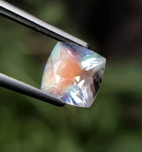 Natural 6 mm Rainbow Moonstone Cushion, June Birthstone, Moonstone For Jewellery - Picture 1 of 9