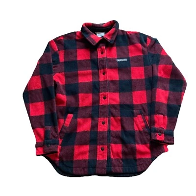 Chaqueta Columbia para mujer mediana roja a cuadros Benton Springs exterior chamarra polar Foto 1 de 4