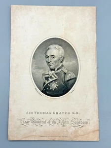 Sir Thomas Graves K.B. Grabado antiguo de J. Northcote RA Pinx ¡Publicado en 1802! - Imagen 1 de 7