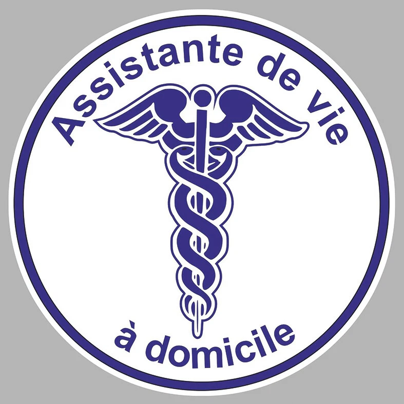 ASSISTANTE DE VIE A DOMICILE CADUCEE 9cm AUTOCOLLANT STICKER AA126