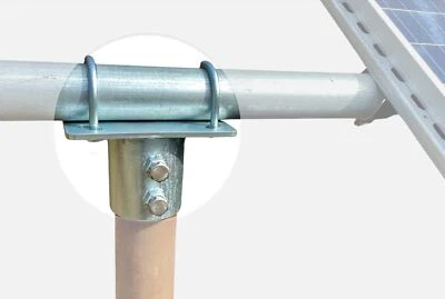 PT SQUARED TRADING CO. Solar Panel Array Ground Mounting Bracket Top Cap 2.5" (2 7/8" OD) Pipe