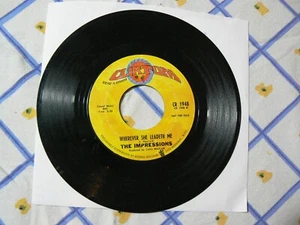 The Impressions – Wherever She Leadeth Me - 1969 Funk/Soul 45 Vinyl Record PROMO - Imagen 1 de 3