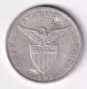 1903-S US-Philippine 1 Peso Silver Coin w/ Chinese Chopmarks Stock - #E7 - Picture 1 of 4
