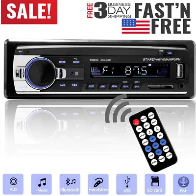 KWENTERPRISE Car Stereo Audio FM Radio Bluetooth MP3 Player In-Dash Aux Input Receiver SD USB