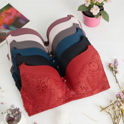 Women's Underwired Full Cup Sexy Lace Padded Bra 36-46 D-E-F-G-H Multi Colours