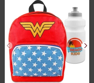 Wonder Woman 10" Mini Backpack Set - Canvas Superhero School Supplies Bundle - Picture 1 of 4