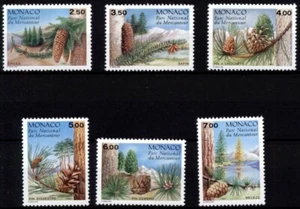 Monaco 1991 Trees, Cone Bearing at Mercantour Park, Set of 6, UNM / MNH - Picture 1 of 1