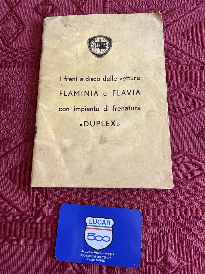 LIBRETTO FRENI A DISCO FLAMINIA FLAVIA DUPLEX  FONDO MAGAZZINO SEGNI DEL TEMPO - Immagine 1 di 4