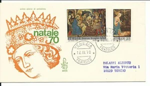 1970 FDC VENETIA 307/IT ITALIA SERIE NATALE VIAGGIATA RACCOMANDATA MF22598 - Imagen 1 de 1