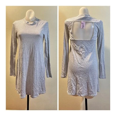 Mini Vestido Dee Elle Talla M Rayas Recortado Espalda Ligero Waffle Informal NUEVO Foto 1 de 4