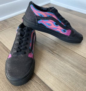 black vans with rainbow