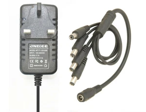 Transformador adaptador de fuente de alimentación de 12 V CA/CC 1A y 12 W con divisor de gato de 1->4 CC - Imagen 1 de 1