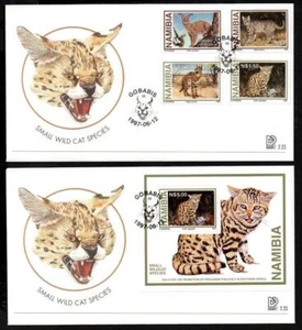 NAMIBIA 1997 Copertine primo giorno piccoli gatti selvatici - Foto 1 di 1