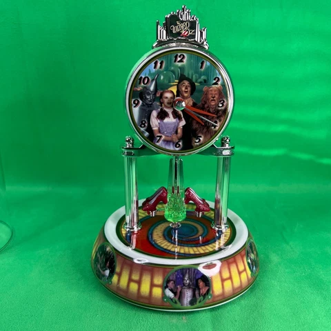 Wizard of OZ Anniversary Clock Porcelain with Glass Dome Cover