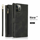For Iphone 15 14 13 12 11 Pro Max 7 8p Xr Retro Wallet Flip Zipper Leather Case