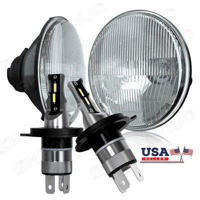 For Chevrolet Chevy II 1964-1967 2PCS 7" inch Round LED Headlights Hi/Lo Beam - Изображение 1 из 4