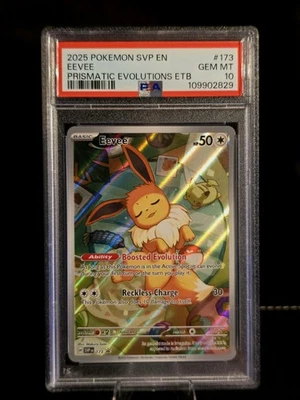 PSA 10 GEM MINT Eevee ETB SVP EN 173 Black Star Promo Prismatic Evolutions 2025 - Image 1 of 2