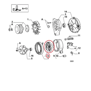 RADDRIZZATORE ALTERNATORE FIAT TEMPRA - TIPO ORIGINALE 9944390 - Imagen 1 de 1