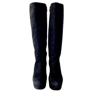 PRADA Black Suede Long Boots - Picture 1 of 9