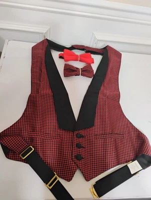 Bracci от Elite мужской официальный жилет без спинки и соответствующий галстук-бабочка размер маленький/средний  - Изображение 1 из 4