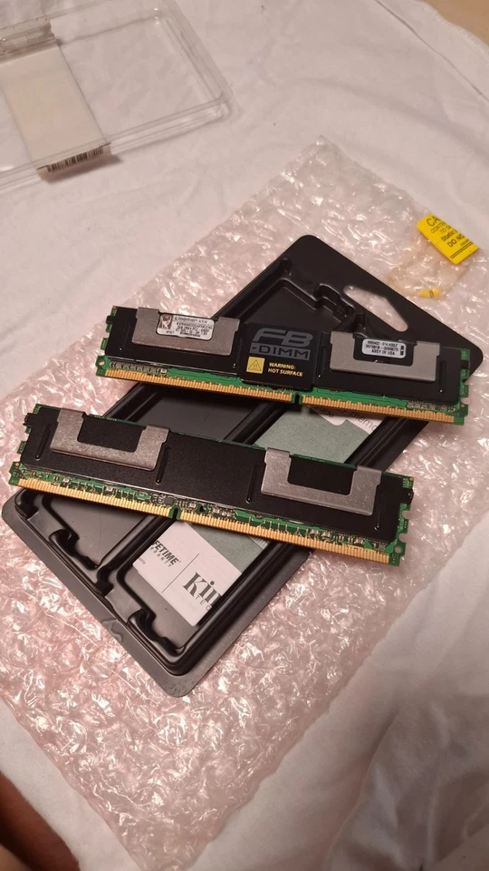 Kingston 4GB (2 pcs) DDR2 PC2-6400 CL5 ECC 240 pin FB-DIMM RAM kit - Image 1 of 2