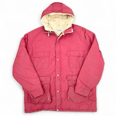 Vintage 80s LL Bean Outerwear Red Winter Baxter State Parka Jacket Puffer Coat - Image 1 of 4