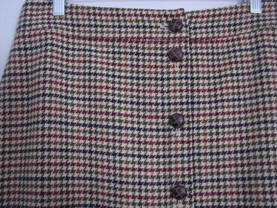 NUEVO SIN ETIQUETAS Mujer Talbots Falda Pata de Gallo Talla 14 Pequeña 14P Tostada Mezcla Lana LP Forrada Foto 1 de 4