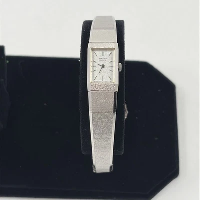 Seiko Tank Watch Women 12mm Silver Dial Silver Tone 2e20-5029-Needs Battery - Image 1 of 4