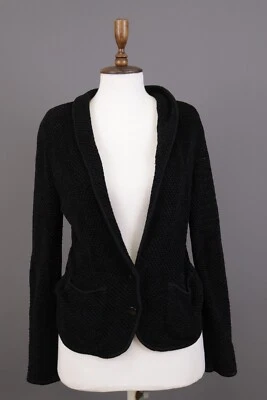 Suéter Cárdigan Mondi Negro Tejido con Cable Bolsillos 2 Botones Talla 38/M Foto 1 de 4