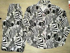girls WINTER PAJAMAS zebra print pink trim JOE BOXER size medium 7/8 2 pc set  - Picture 1 of 1