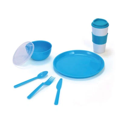 Travel Set Blue Back to School 8 pieces in a Mesh Tote Bag - Image 1 of 4