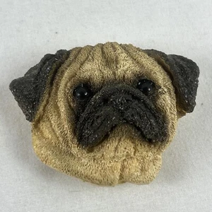Fawn Pug Dog Fridge Magnet Brown Tones Resin 2” - Picture 1 of 5