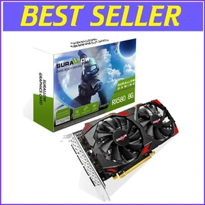 Compact RX 580 2048SP Graphics Card with Dual Fans - HDMI & DisplayPort Support - Picture 1 of 9