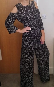 Polka dot wide leg jumpsuit - Picture 1 of 12