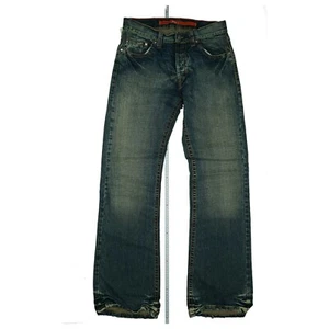 GABBA Unisex Jeans Hose high Rise Bootcut Schlag destroy W30 L32 used Look Blau - Picture 1 of 7