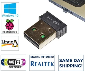 Realtek Mini USB WiFi Wireless N 802.11 Card Network Adapter for Raspberry Pi PC - Picture 1 of 9