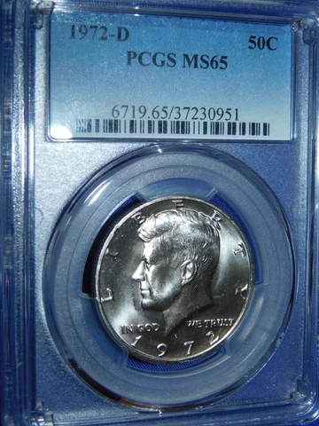 1972-D 50C Kennedy Half Dollar-PCGS # 6719 Grade MS65--409-1 Cover