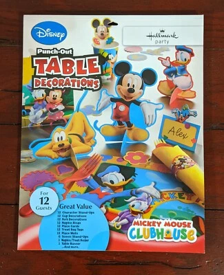 Hallmark Party Disney Punch-Out Table Decorations Mickey Donald Minnie 12 Guests - Image 1 of 4