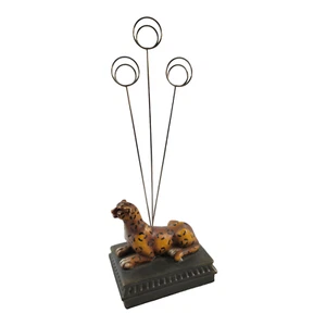 Estatuilla de resina de guepardo leopardo alambre nota foto memo tarjetero 10" - Imagen 1 de 15