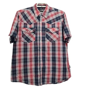 Canyon Guide Herren XL Western kariertes Perlendruckknopfhemd kurzärmelig Rodeo Cowboy Ra - Bild 1 von 8