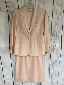 Vintage Seide Rock Anzug Damen Rosa Preppy Academia Barbie Core 80er 6 Petite - Bild 1 von 17