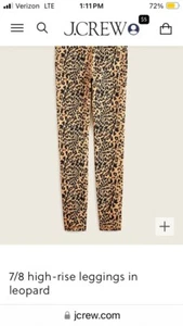 J Crew AS045 NWT Size Small 7/8 High-Rise Leggings in Chic Leopard Print $69 - Picture 1 of 4