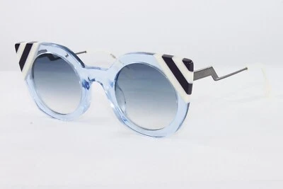 Gafas de sol Fendi para mujer redondas de plástico azul 47 mm gris lente FF0240S-MVU ¡NUEVAS! Foto 1 de 4