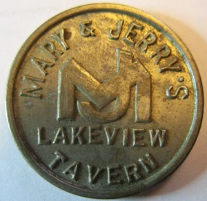 Vintage 1950s or Earlier Mary and Jerry's Lakeview Tavern Token Maplewood, Mn - Picture 1 of 3