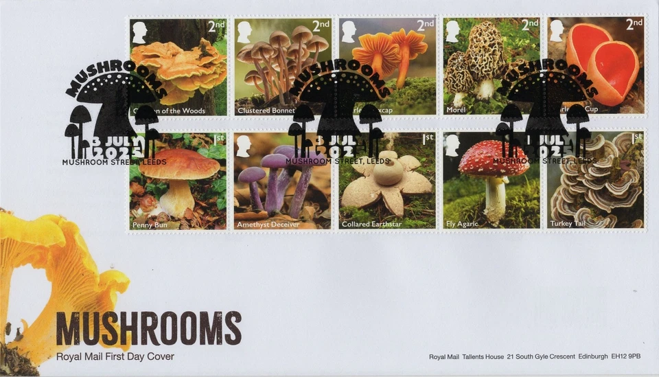 2025 GB MUSHROOMS FDC - MUSHROOM ST. Postmark-  *NICE* 3.7.25 *UNADDRESSED* - Image 1 of 1