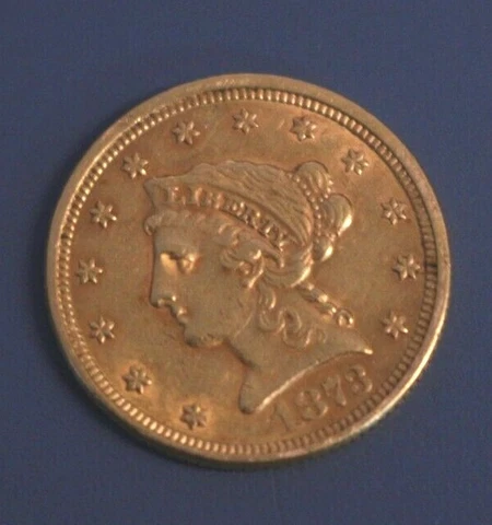 1873 Indian Liberty Head 2 1/2 DOLLAR 90% Pure Gold Coin CLOSED 3 Cover